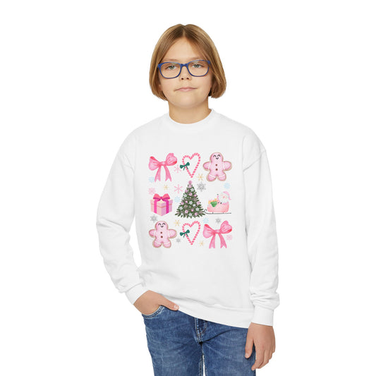 Pink Holiday Decor Sweatshirt- YOUTH