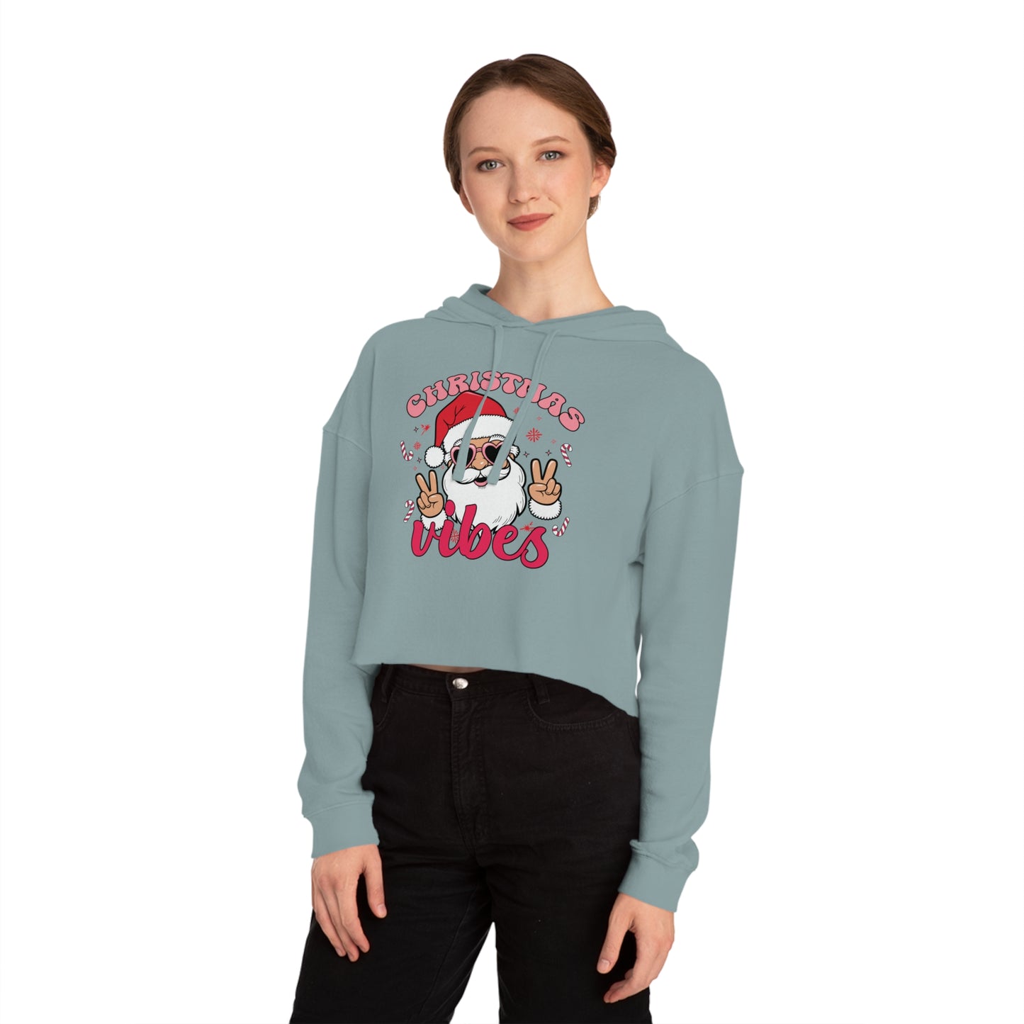 Christmas Vibes Cropped Hoodie