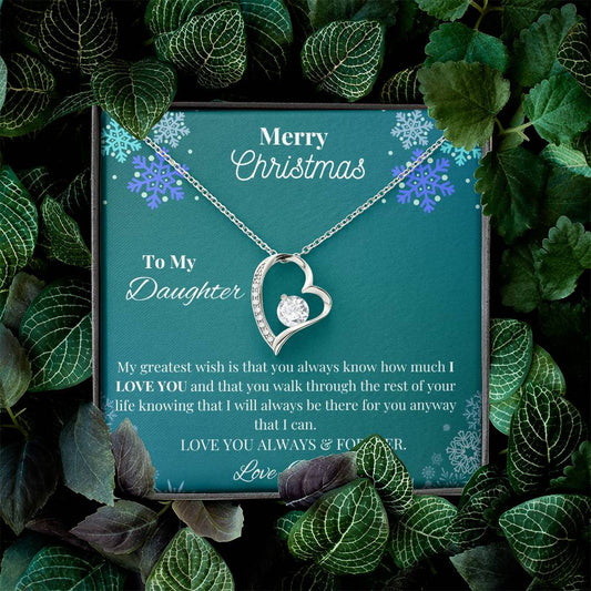 To My Daughter, Love Dad Merry Christmas Necklace