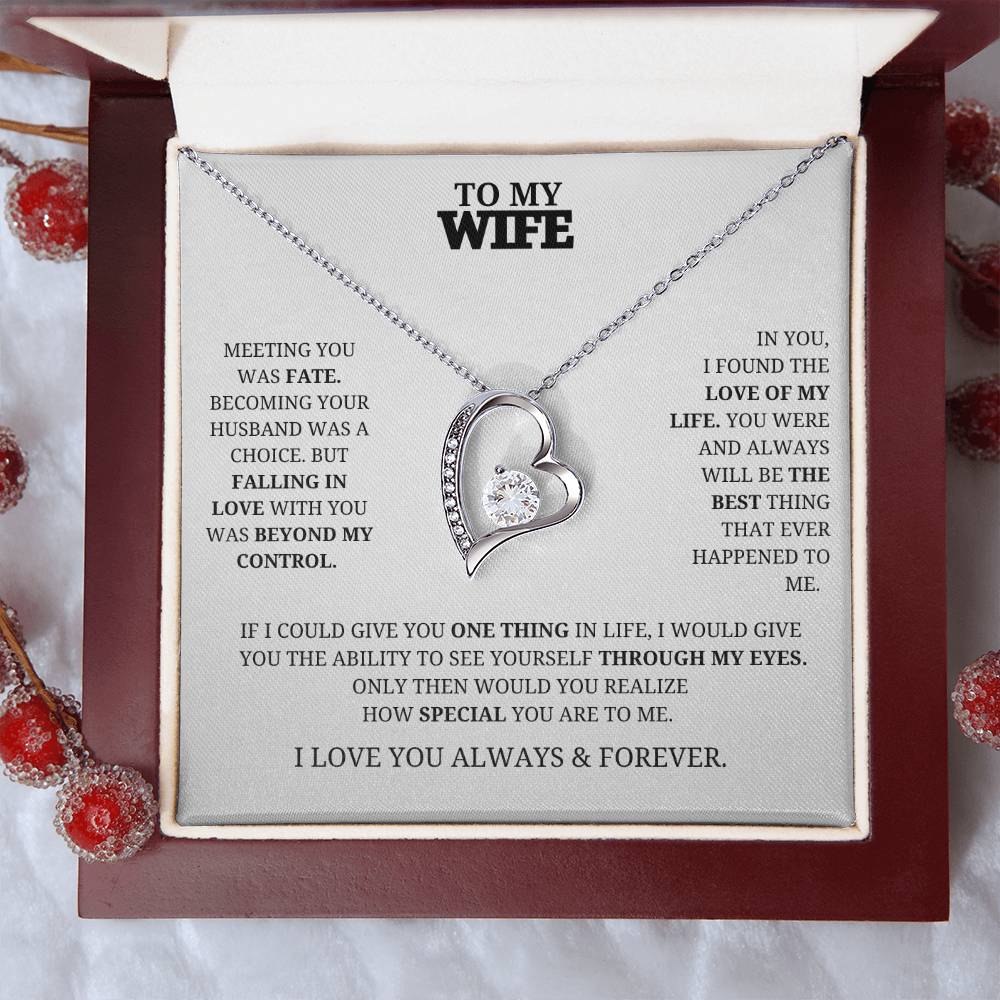 To My Wife Forever Love Necklace - White