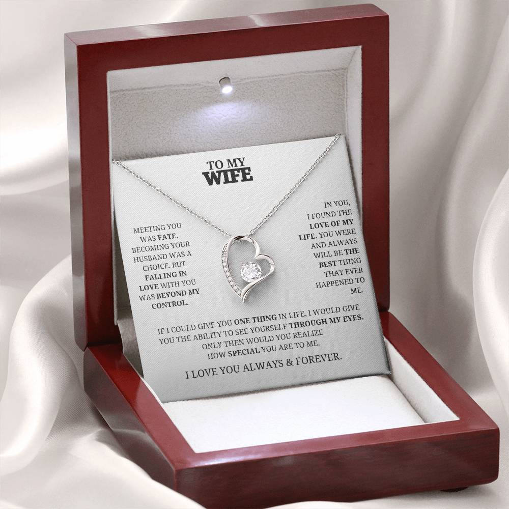 To My Wife Forever Love Necklace - White