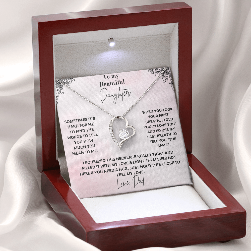 To My Beautiful Daughter Necklace, Love Dad