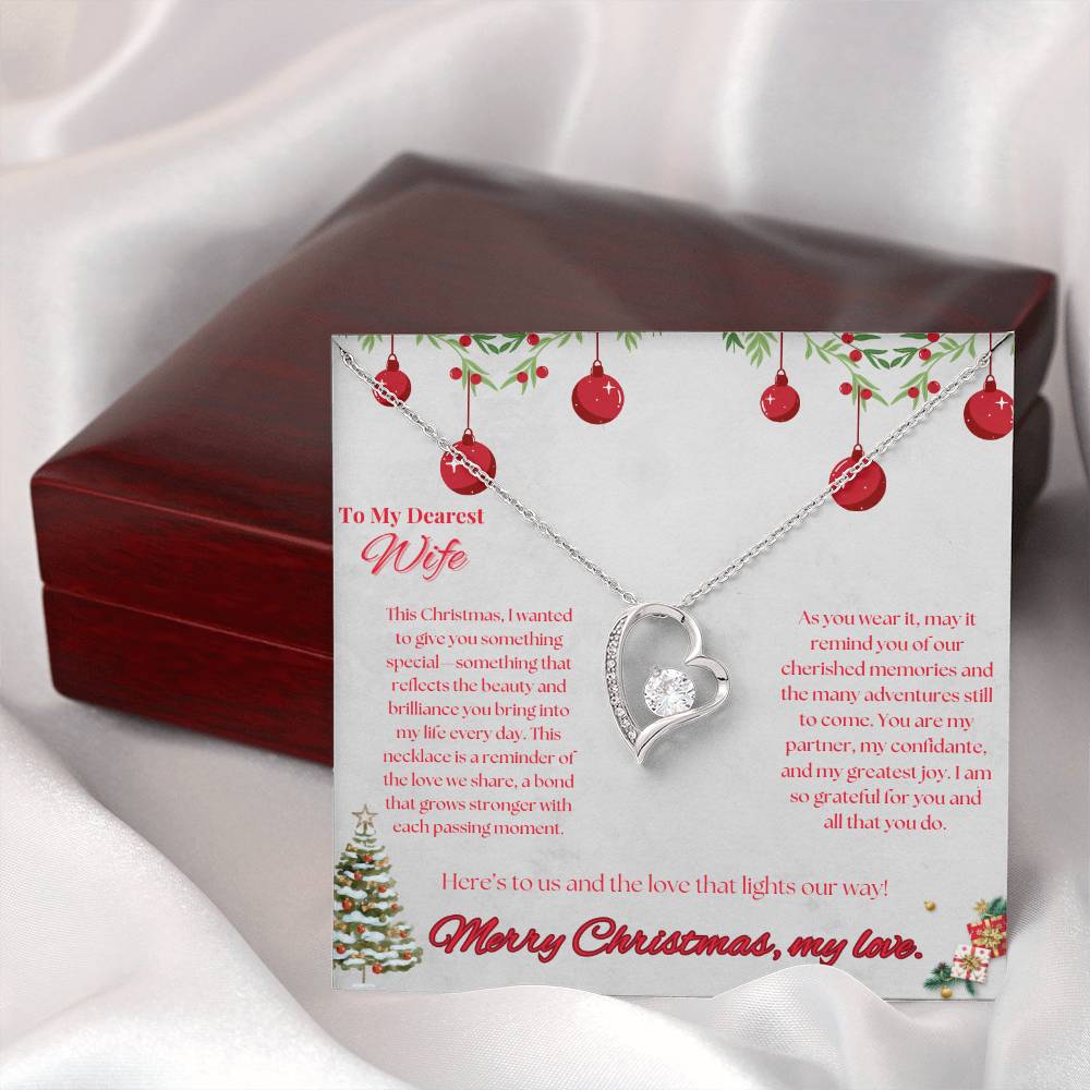 To My Dearest Wife Forever Love Merry Christmas Necklace