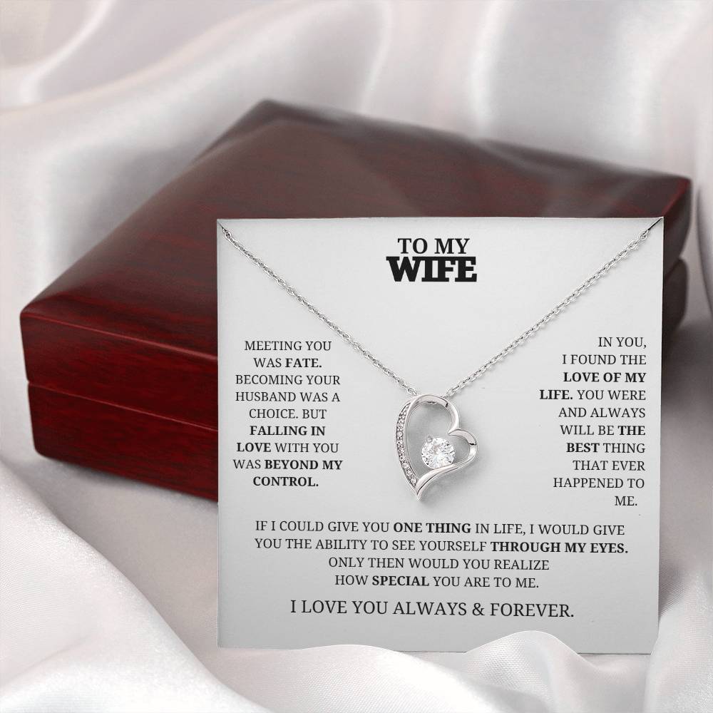 To My Wife Forever Love Necklace - White