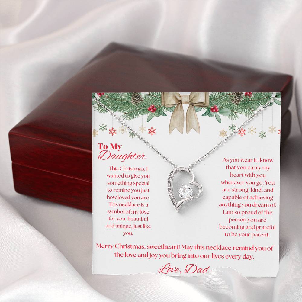 To My Daughter, Love Dad Merry Christmas Necklace