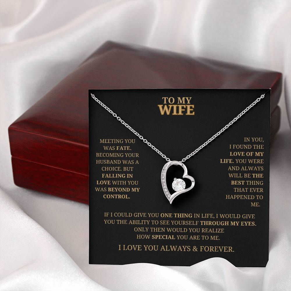 To My Wife Forever Love Necklace -Black