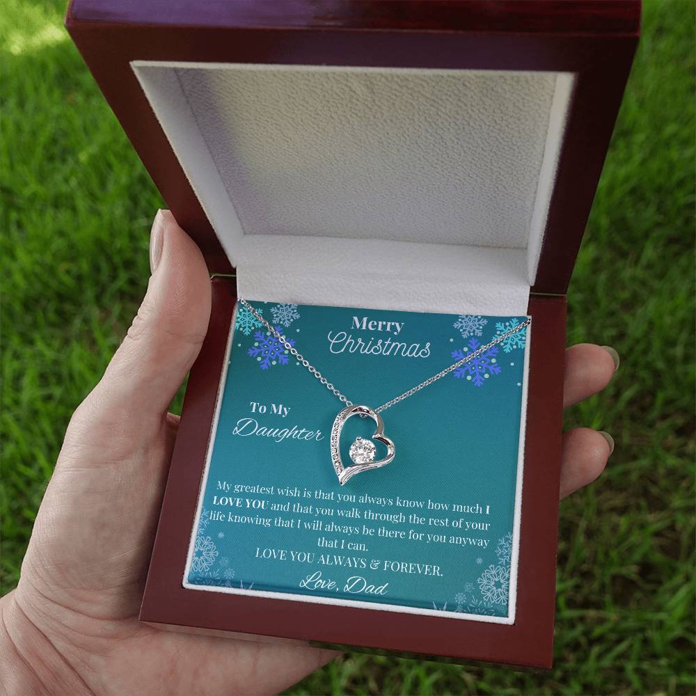 To My Daughter, Love Dad Merry Christmas Necklace