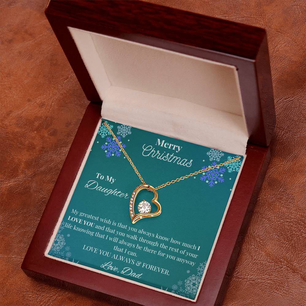 To My Daughter, Love Dad Merry Christmas Necklace