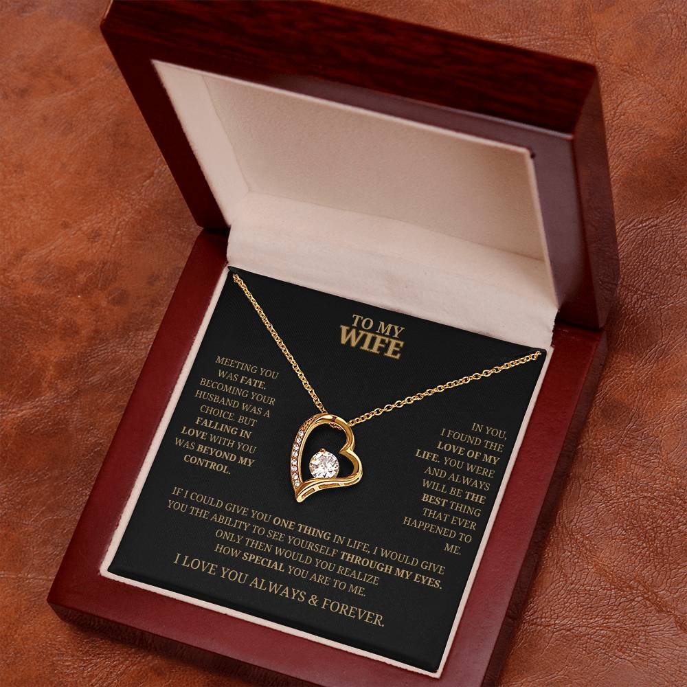 To My Wife Forever Love Necklace -Black