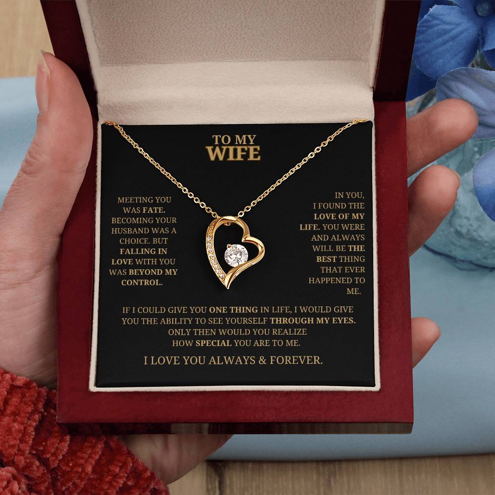 To My Wife Forever Love Necklace -Black