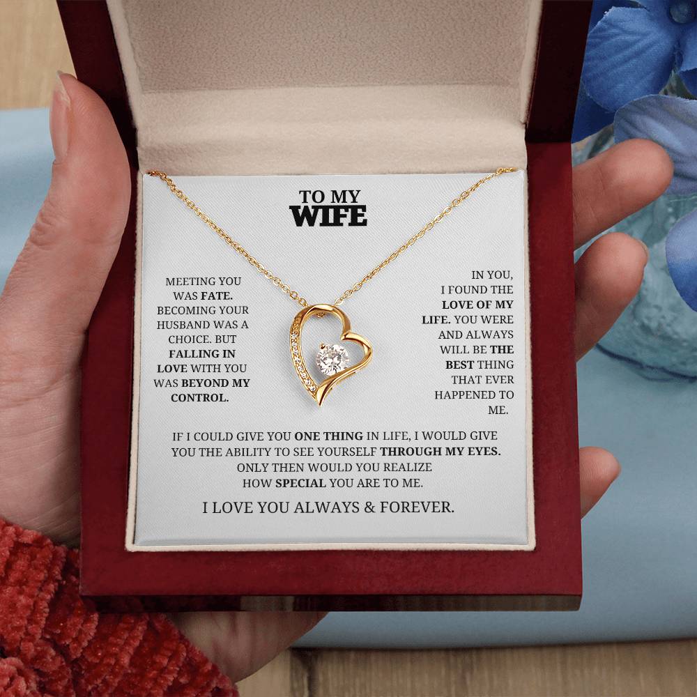 To My Wife Forever Love Necklace - White