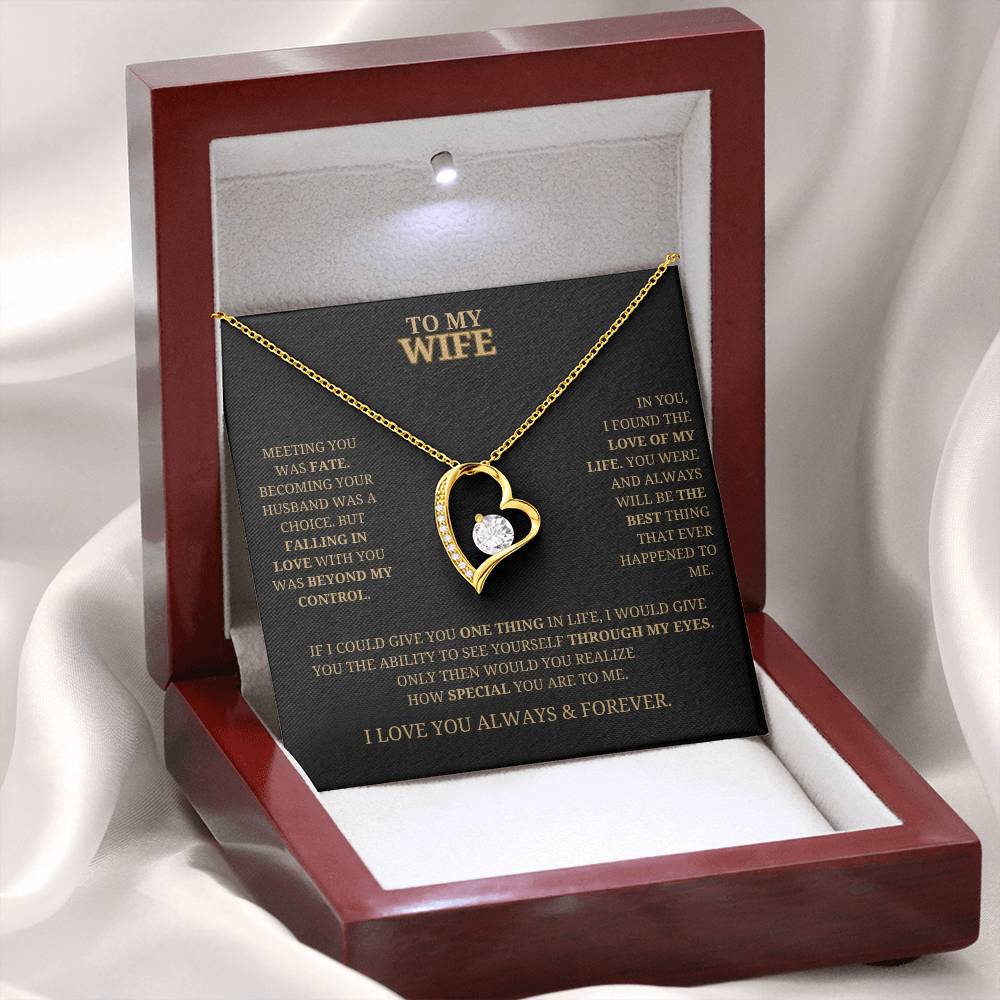 To My Wife Forever Love Necklace -Black