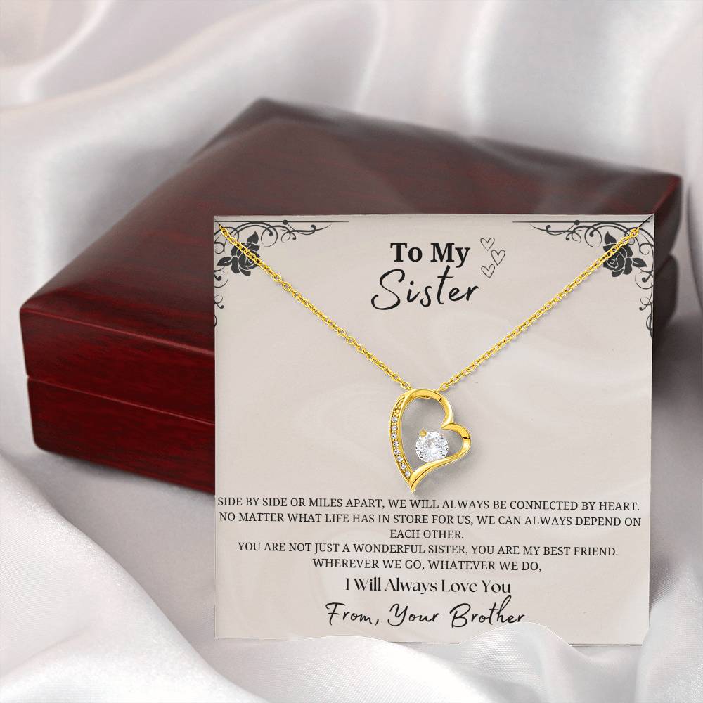 To My Sister Forever Love Necklace- From Brother