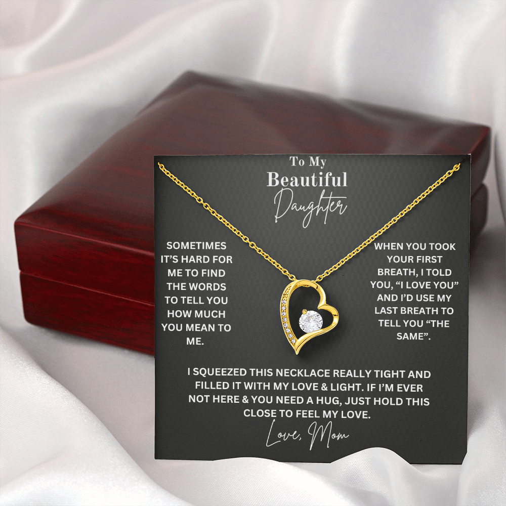 To My Beautiful Daughter Necklace, Love Mom