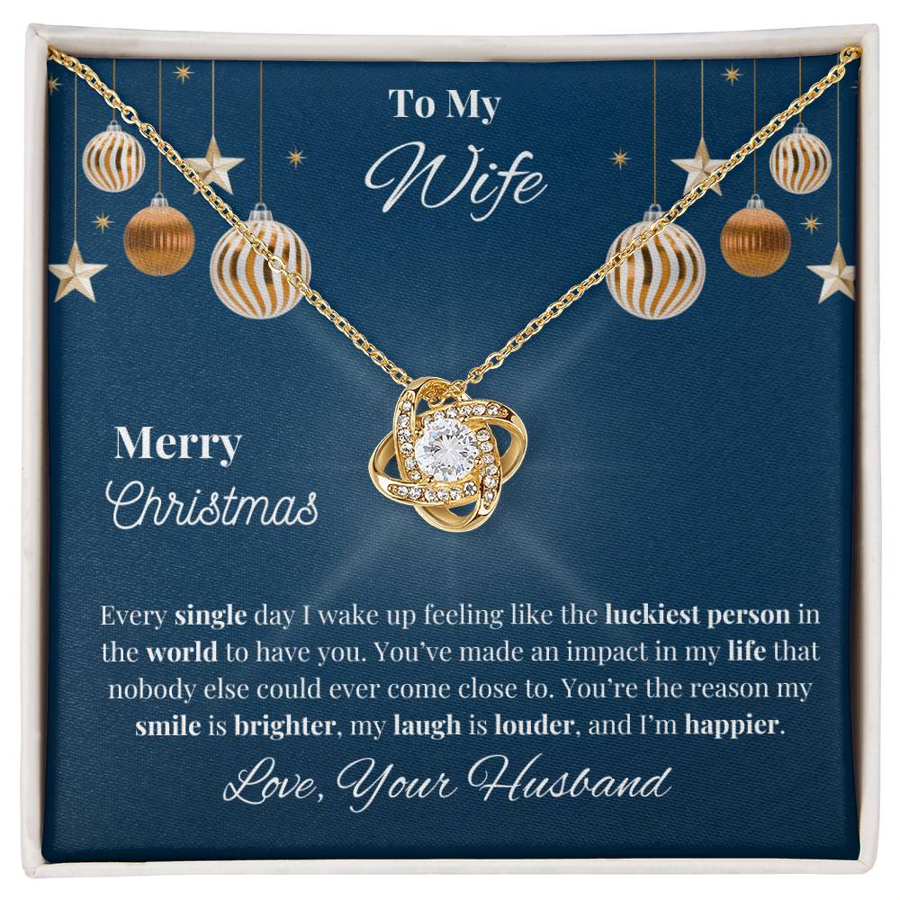 To My Wife Love Knot, Merry Christmas Necklace