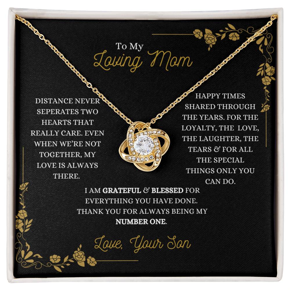 To My Mom- "I am Grateful" Necklace- From Son