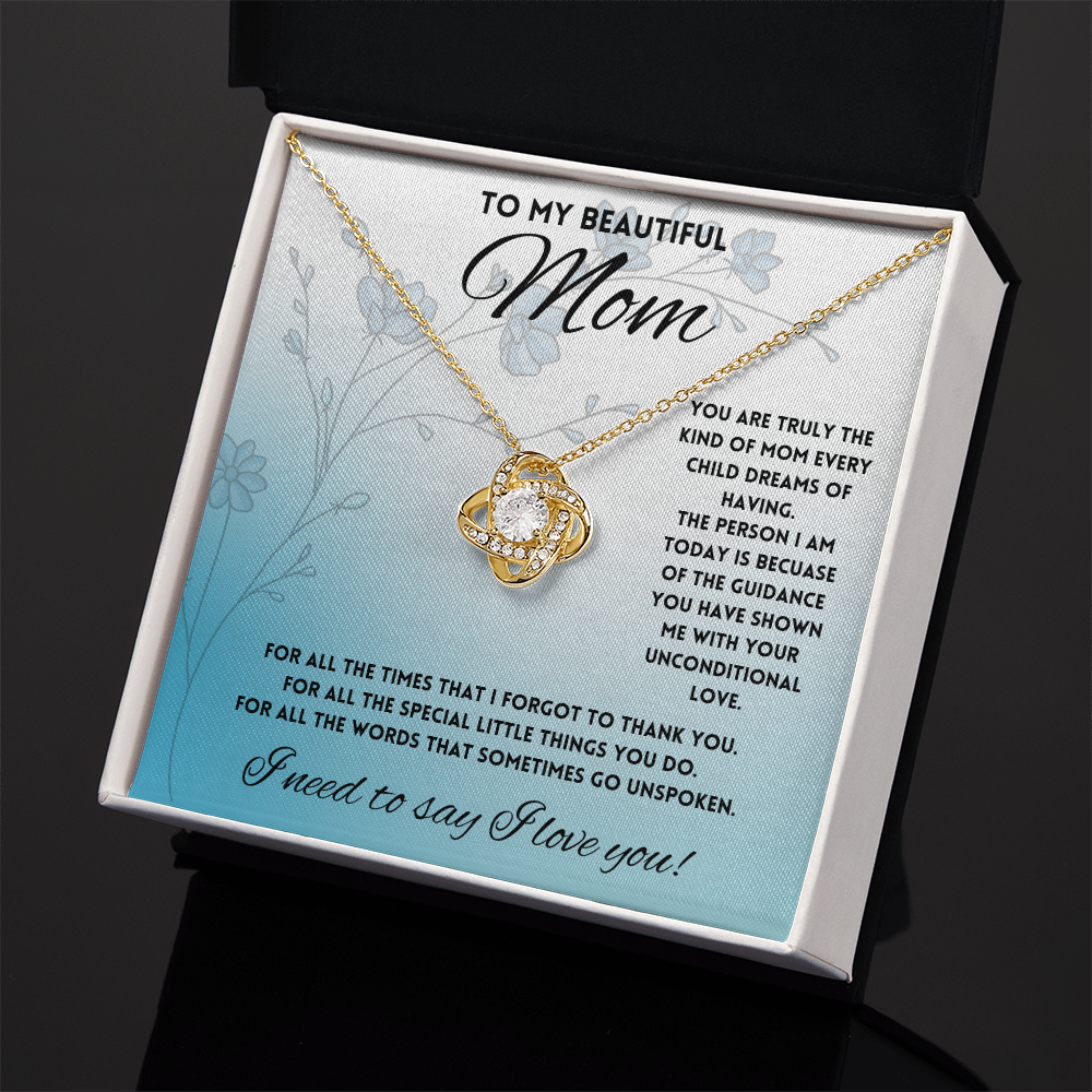 To My Beautiful Mom, Parent Appreciation Day, Mother's Day Necklace