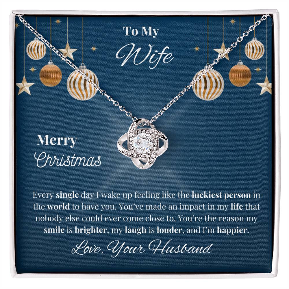 To My Wife Love Knot, Merry Christmas Necklace