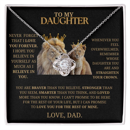 To My Daughter Never Forget That I LOVE YOU Necklace BEST SELLER