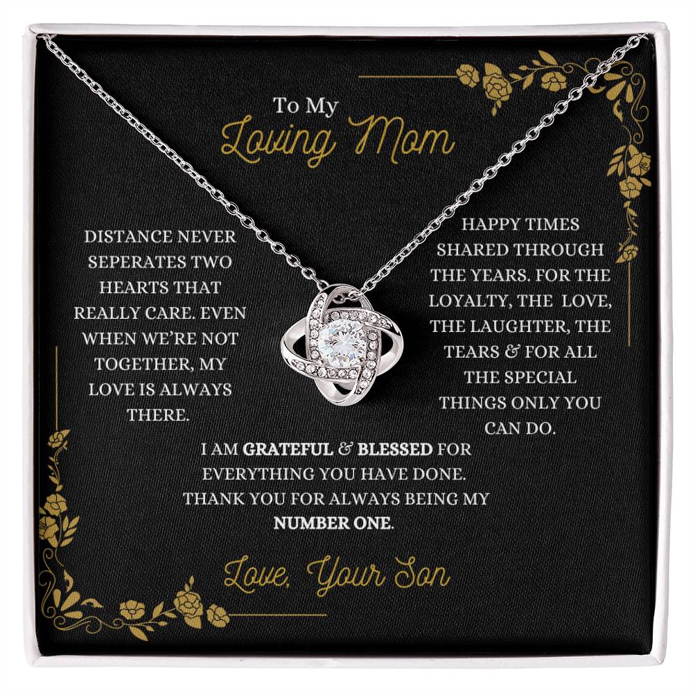 To My Mom- "I am Grateful" Necklace- From Son