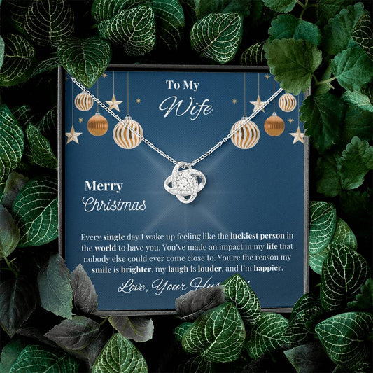 To My Wife Love Knot, Merry Christmas Necklace