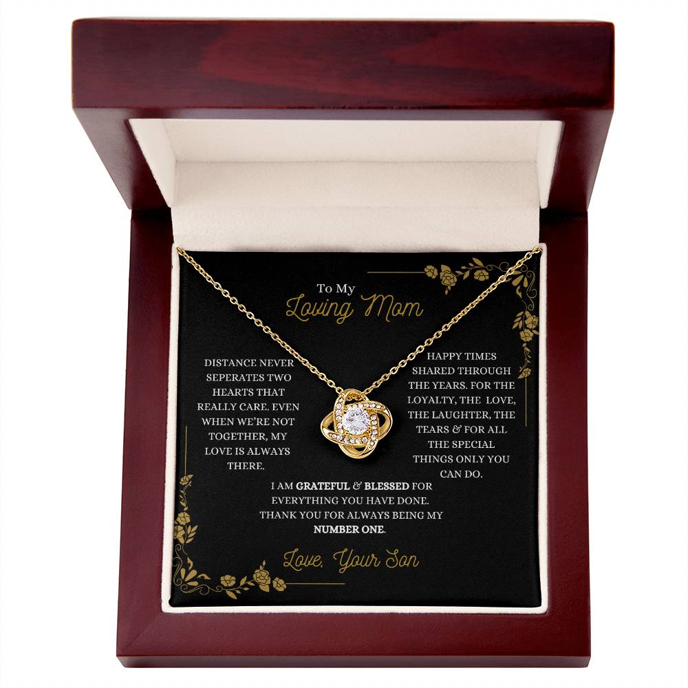 To My Mom- "I am Grateful" Necklace- From Son