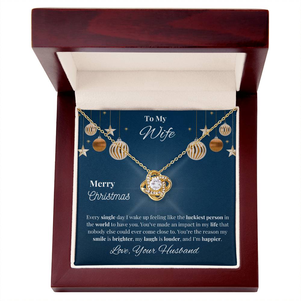 To My Wife Love Knot, Merry Christmas Necklace