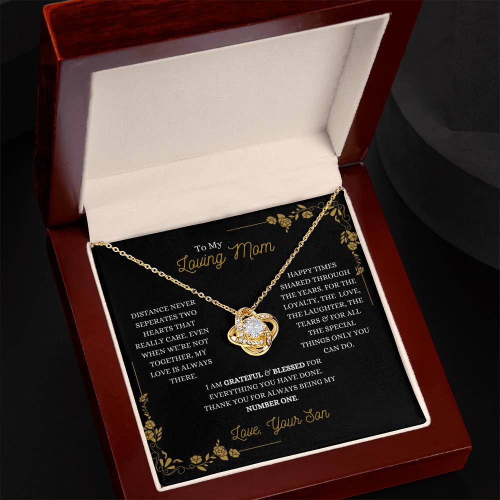 To My Mom- "I am Grateful" Necklace- From Son