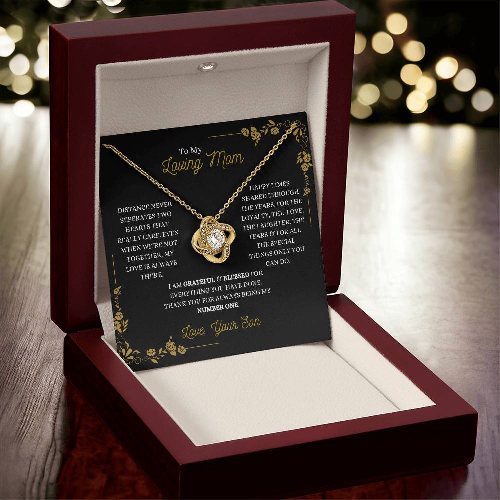 To My Mom- "I am Grateful" Necklace- From Son