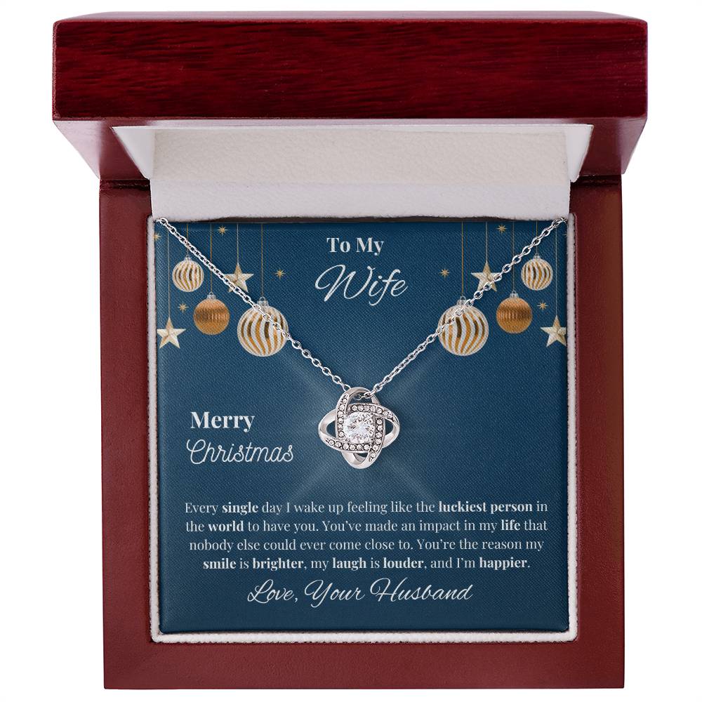 To My Wife Love Knot, Merry Christmas Necklace