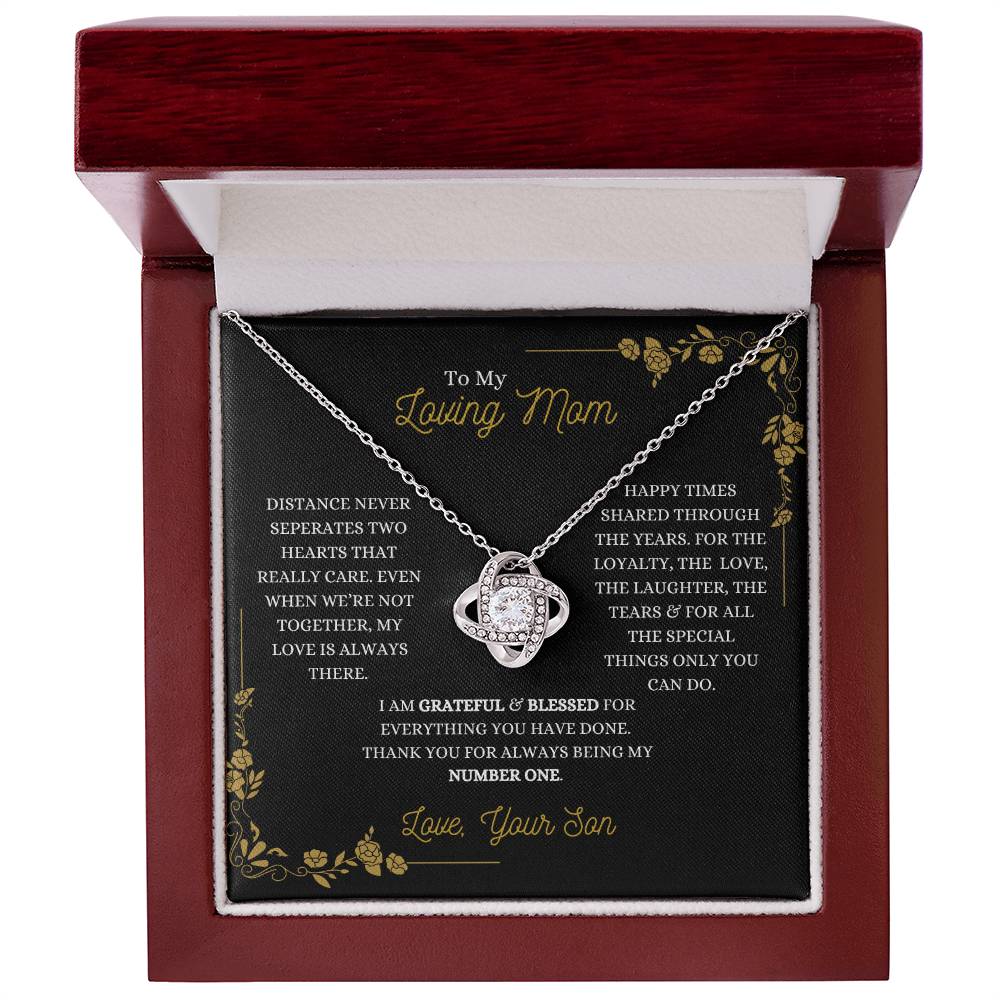 To My Mom- "I am Grateful" Necklace- From Son