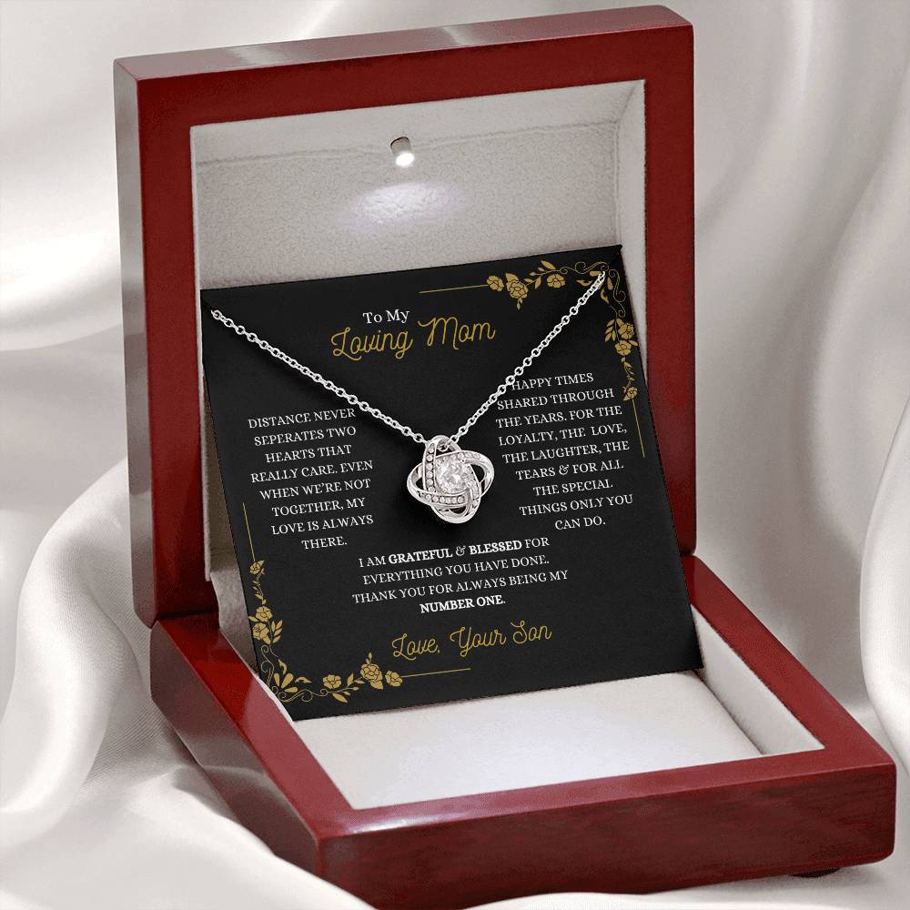 To My Mom- "I am Grateful" Necklace- From Son