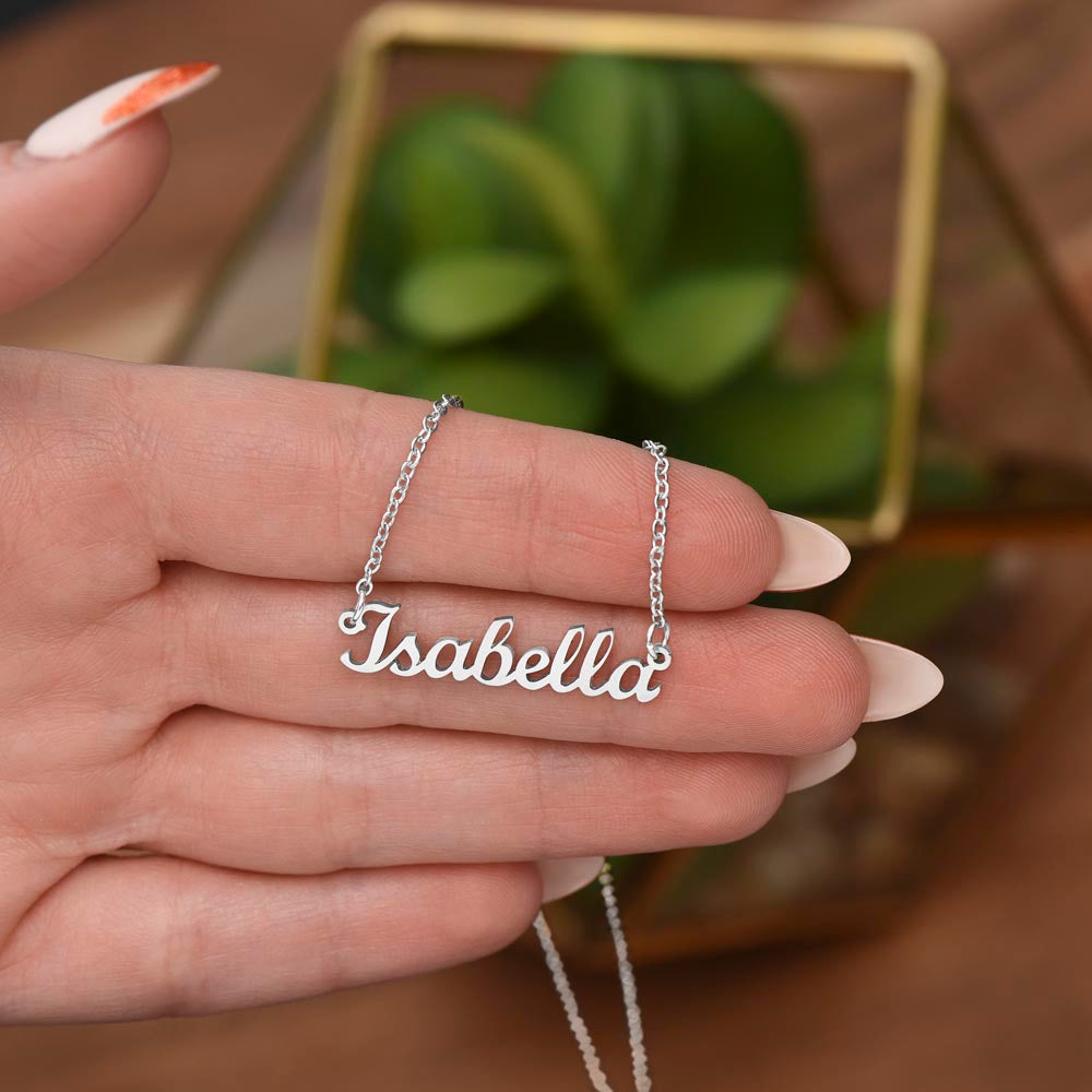 Personalized Horizontal Name Plate Necklace