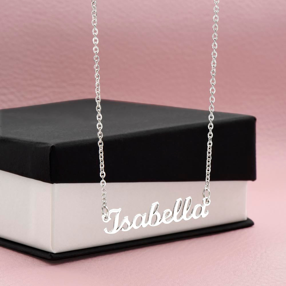 Personalized Horizontal Name Plate Necklace