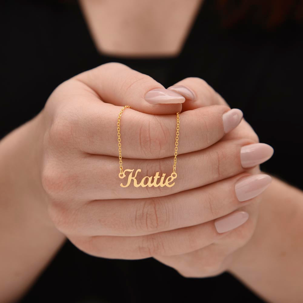 Personalized Horizontal Name Plate Necklace