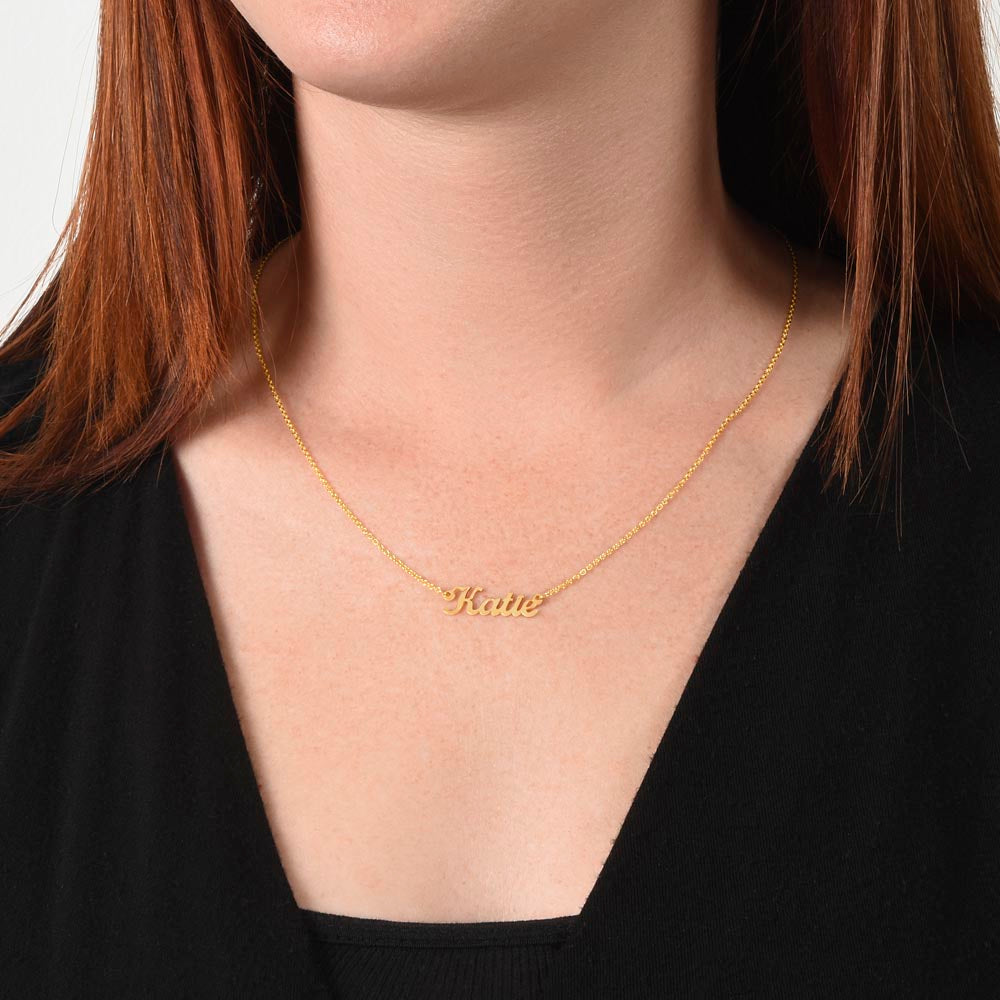 Personalized Horizontal Name Plate Necklace