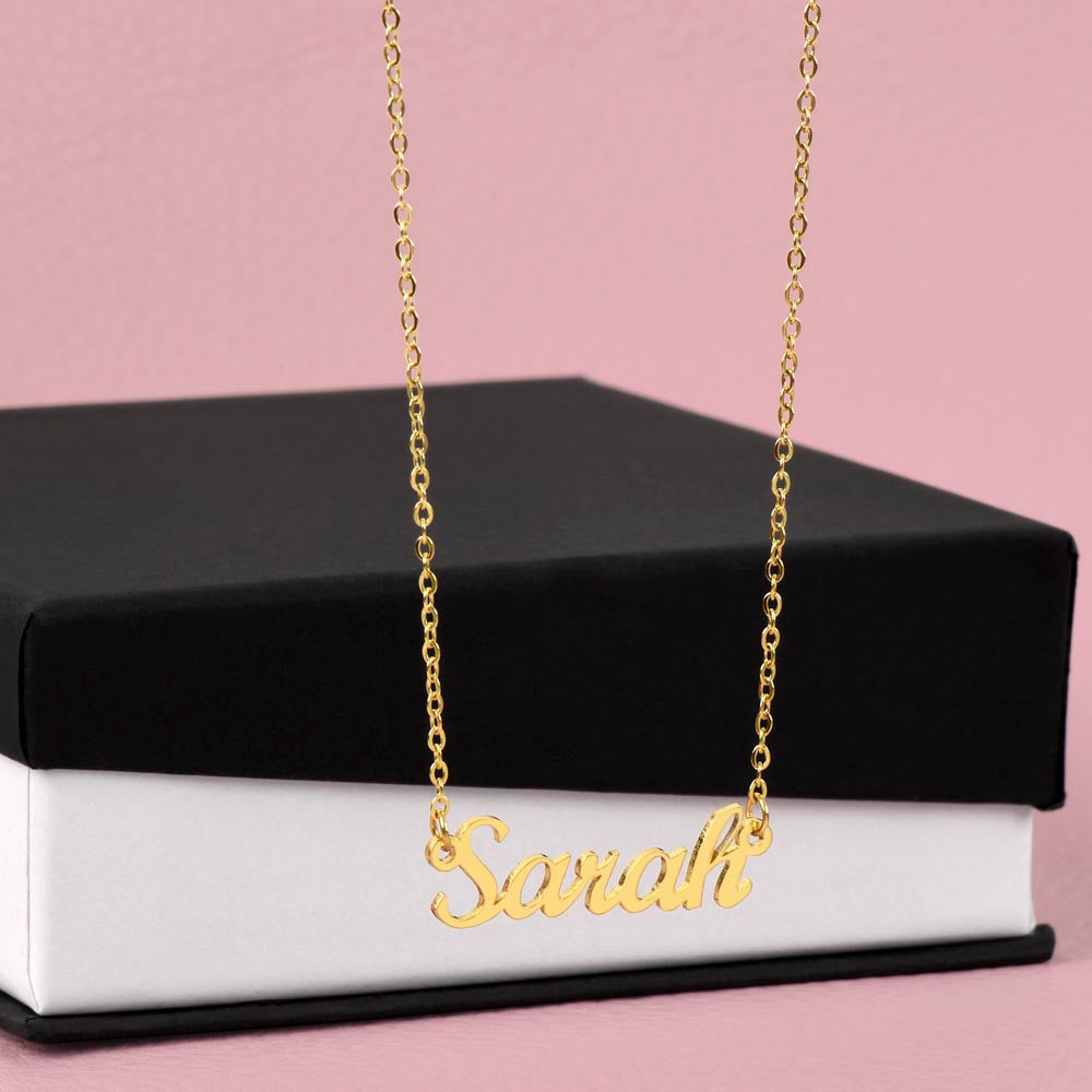 Personalized Horizontal Name Plate Necklace