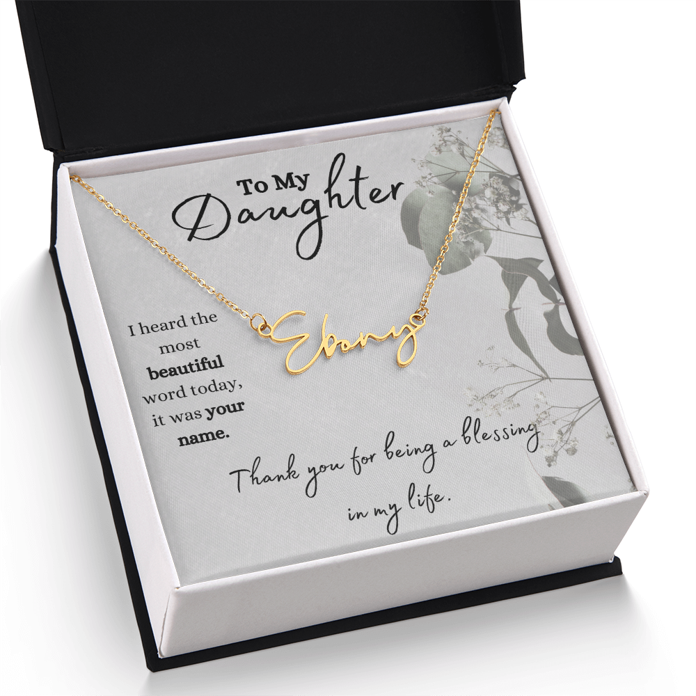 To My Daughter, Personalized Horizontal Name Plate Necklace