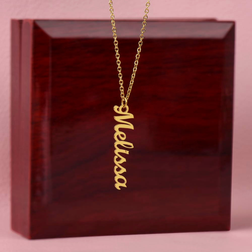 Personalized Vertical Name Plate Necklace