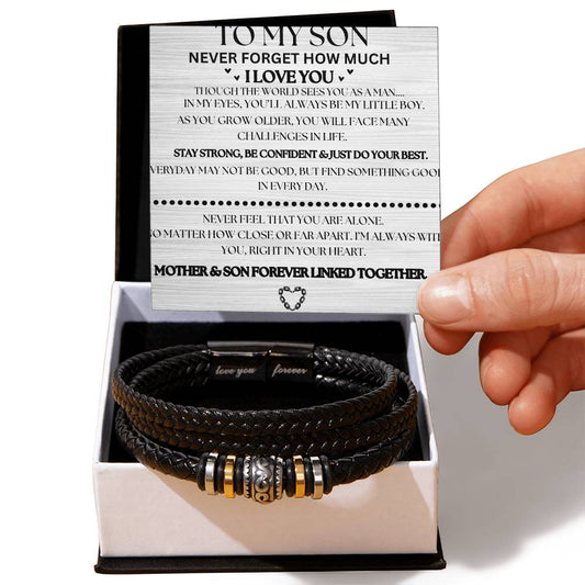 To My Son, Never Forget That I Love You  Bracelet- Love Mom