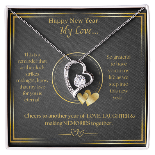 New Years Forever Love Necklace- BLACK