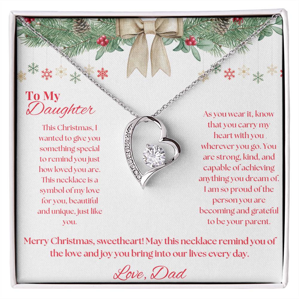 To My Daughter, Love Dad Merry Christmas Necklace