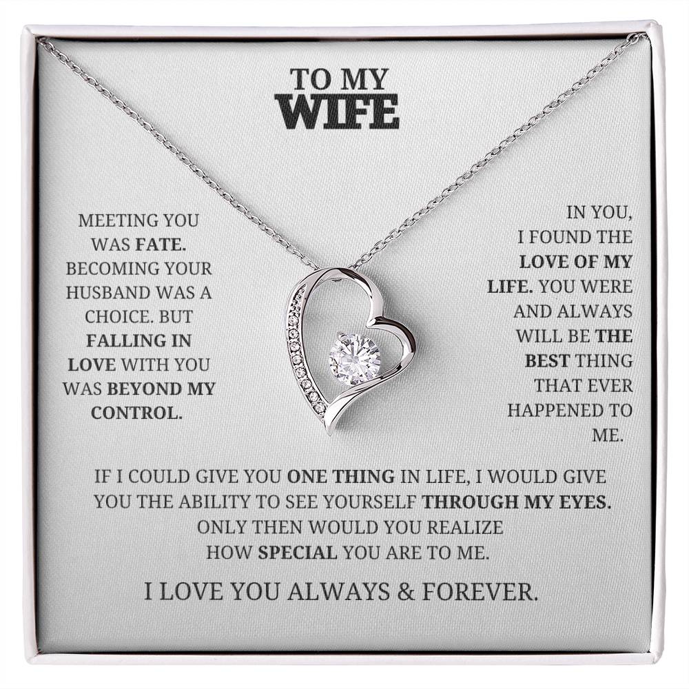 To My Wife Forever Love Necklace - White