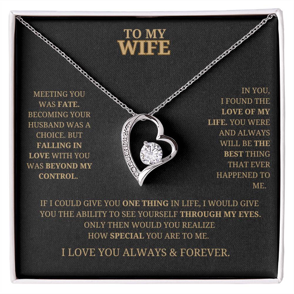 To My Wife Forever Love Necklace -Black