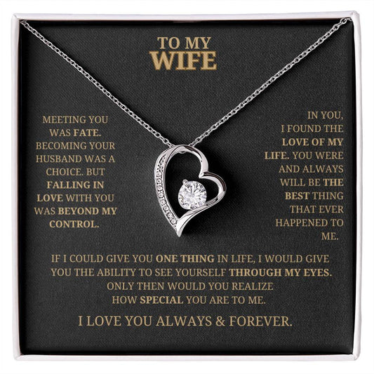 To My Wife Forever Love Necklace -Black