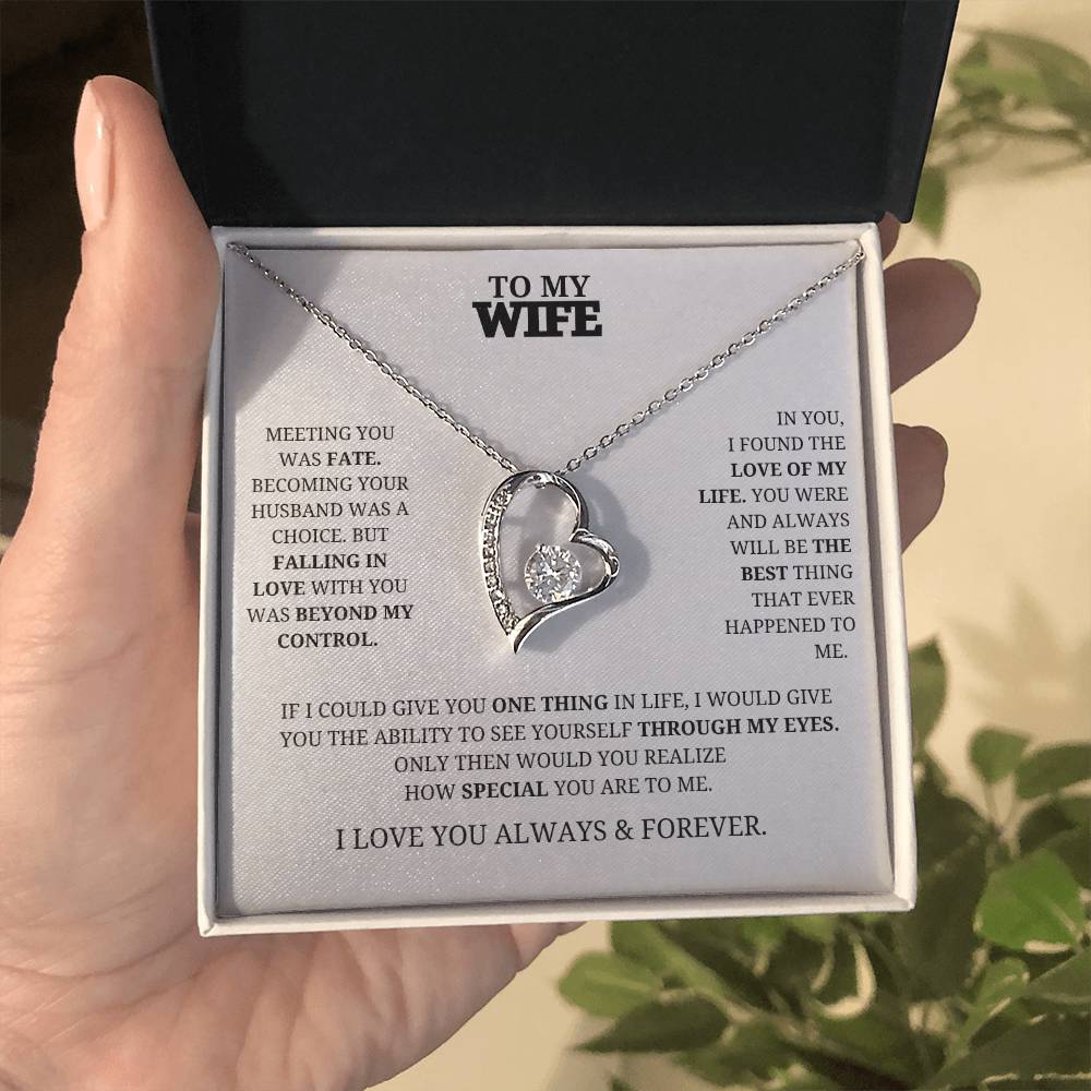 To My Wife Forever Love Necklace - White