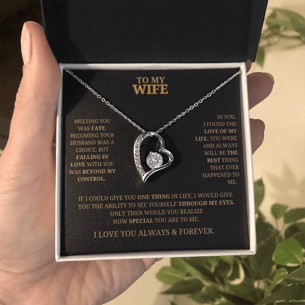 To My Wife Forever Love Necklace -Black