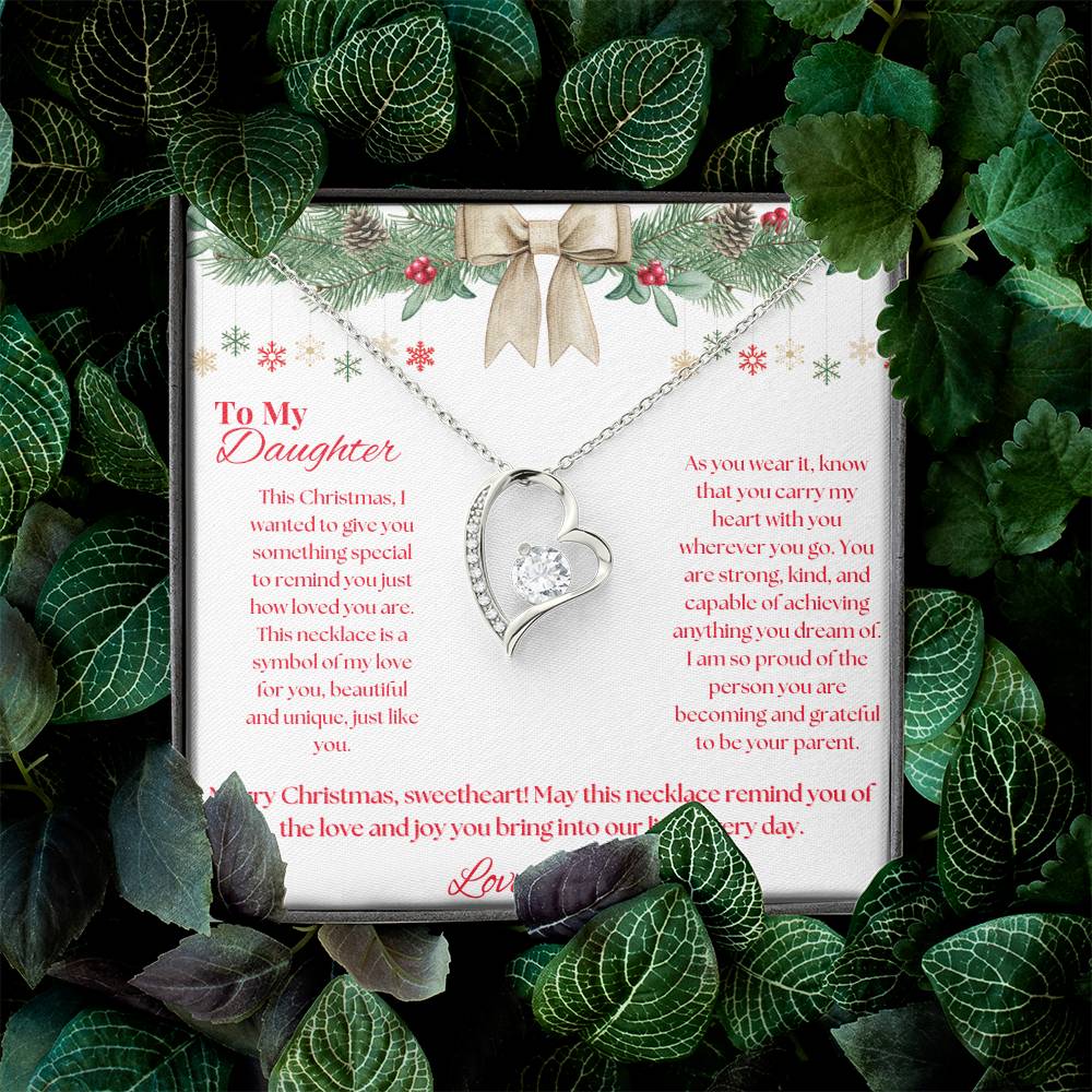 To My Daughter, Love Dad Merry Christmas Necklace