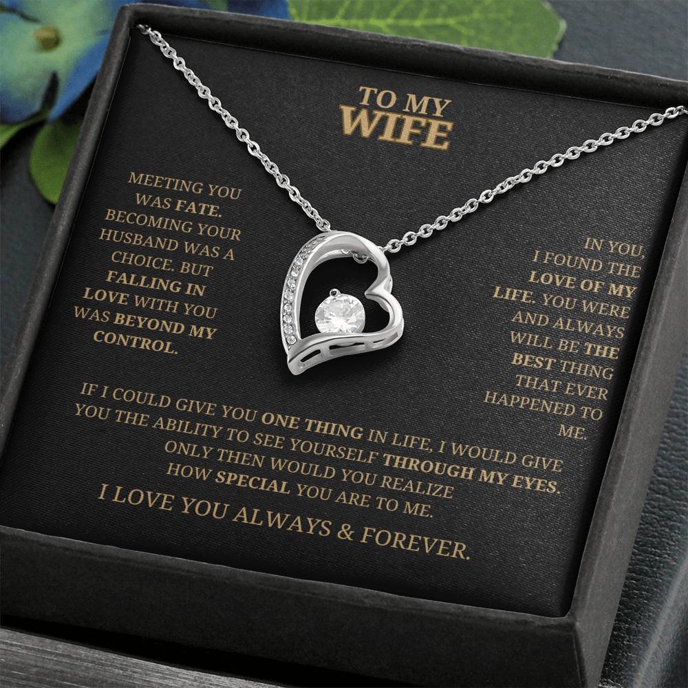 To My Wife Forever Love Necklace -Black