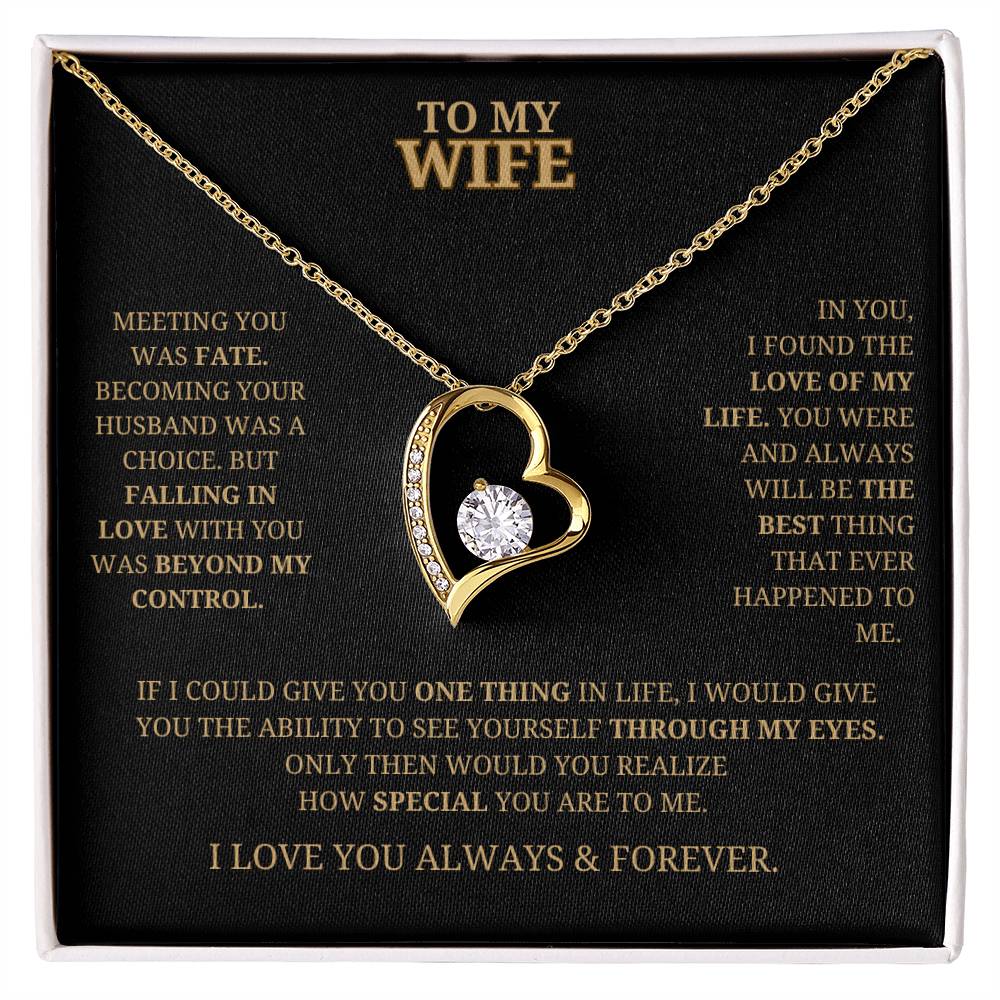 To My Wife Forever Love Necklace -Black